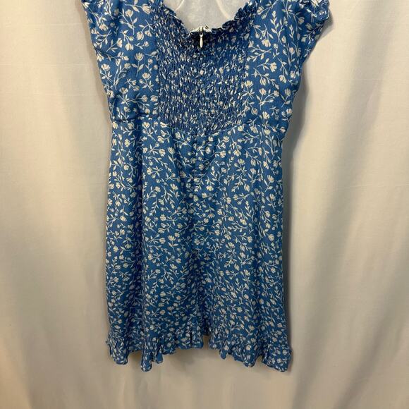 Fisherman's Daughter Blue Floral Tie Strap Bodice Style Mini Dress Small NWT New - Picture 8 of 8